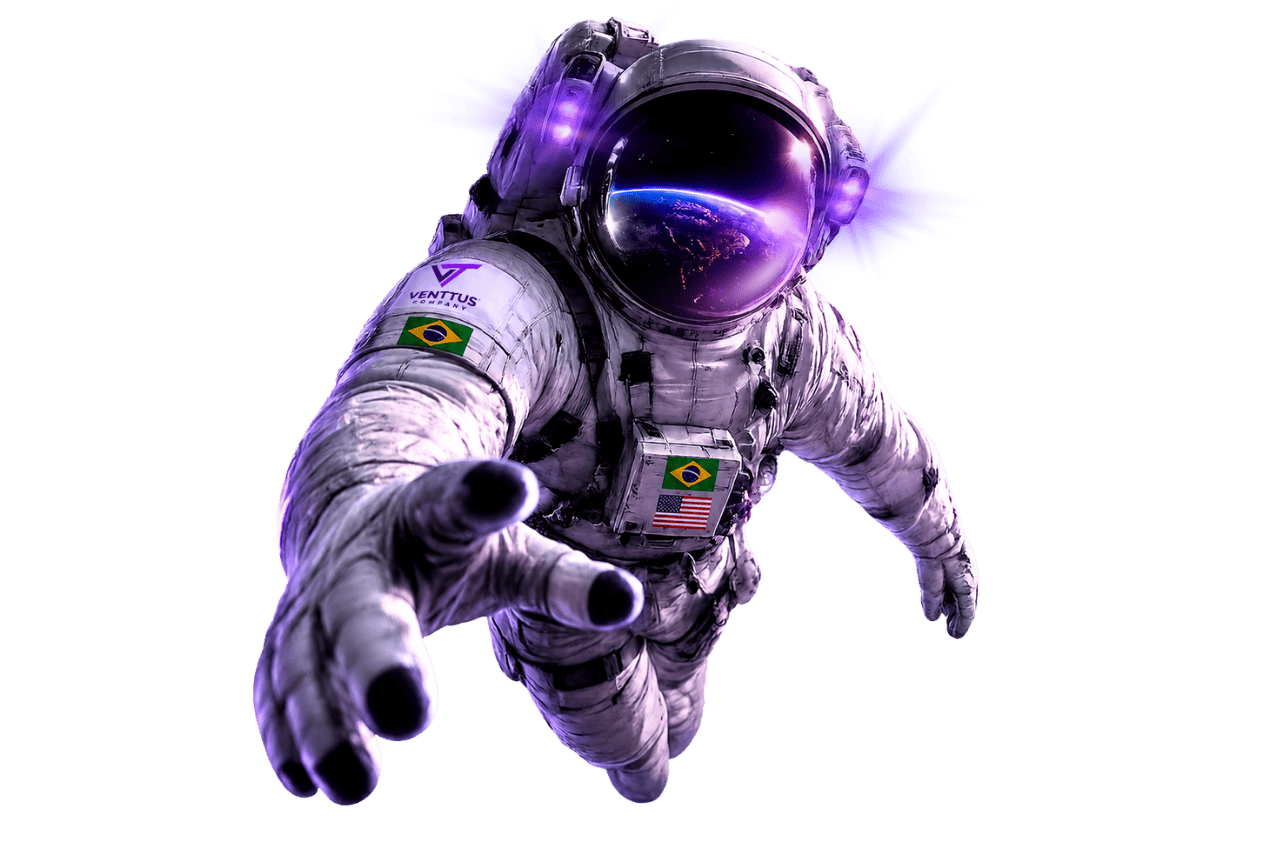 Astronauta Venttus flutuando no espaço
